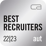 Best Recruiters 2022/23 aut Silber Logo des Zertifikates Best Recruiters 2022/23 aut Silber