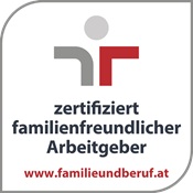 Familie & Beruf - zertifiziert familienfreundlicher Arbeitgeber in AT Logo: Familie & Beruf - zertifiziert familienfreundlicher Arbeitgeber in AT