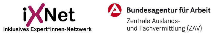 Logo: inklusives Expert:innen Netzwerk und Bundesagentur für Arbeit